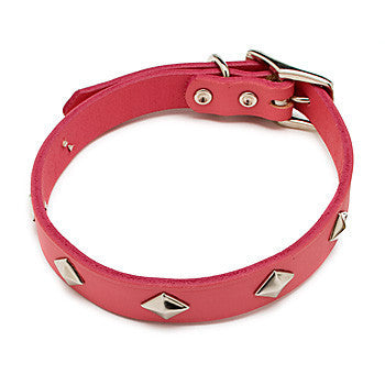 Leather Diamond Stud Collar