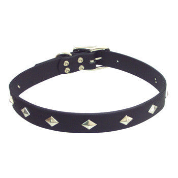 Leather Diamond Stud Collar